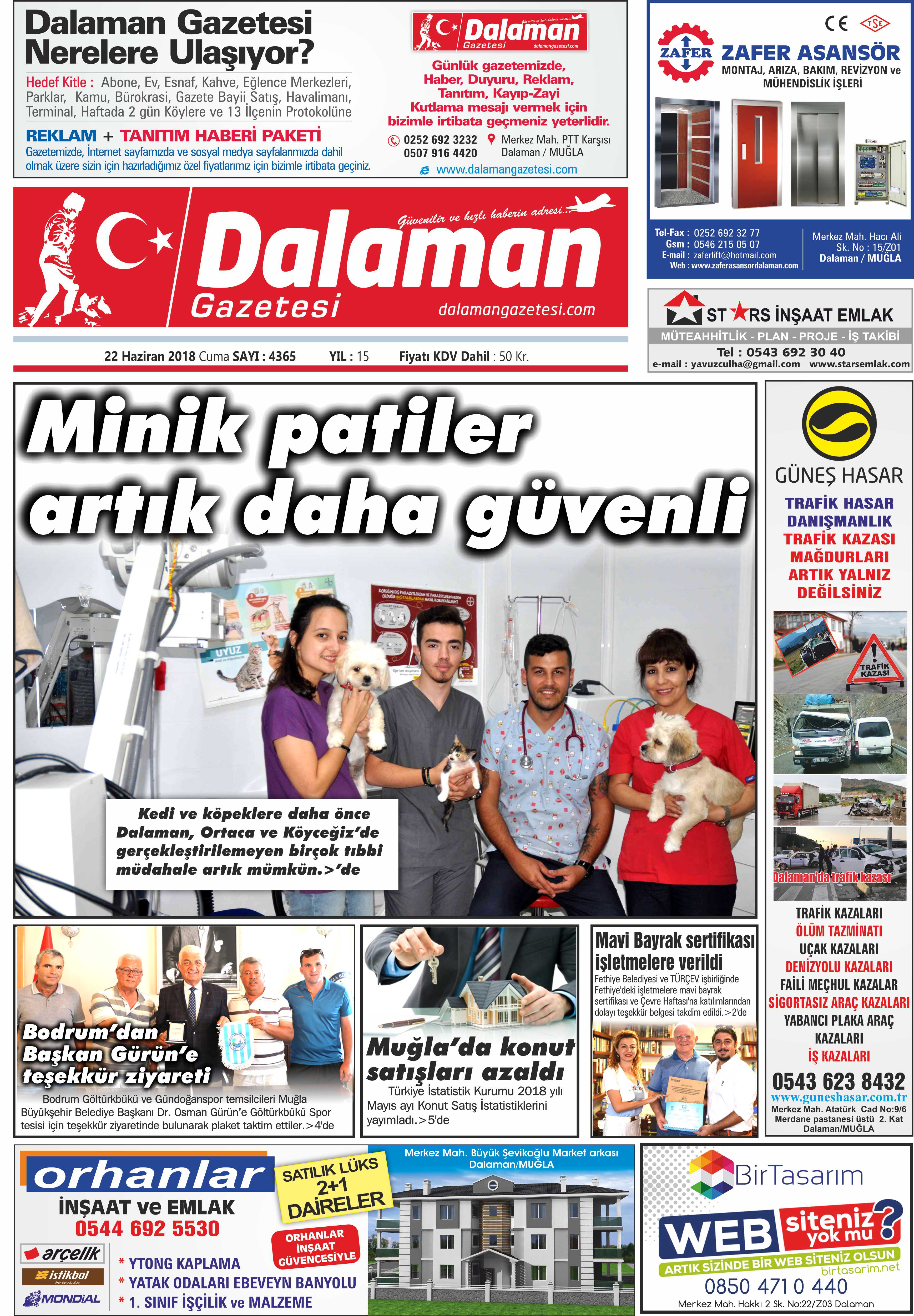 22.06.2018 0 - Dalaman Gazetesi'nden gündem başlıkları